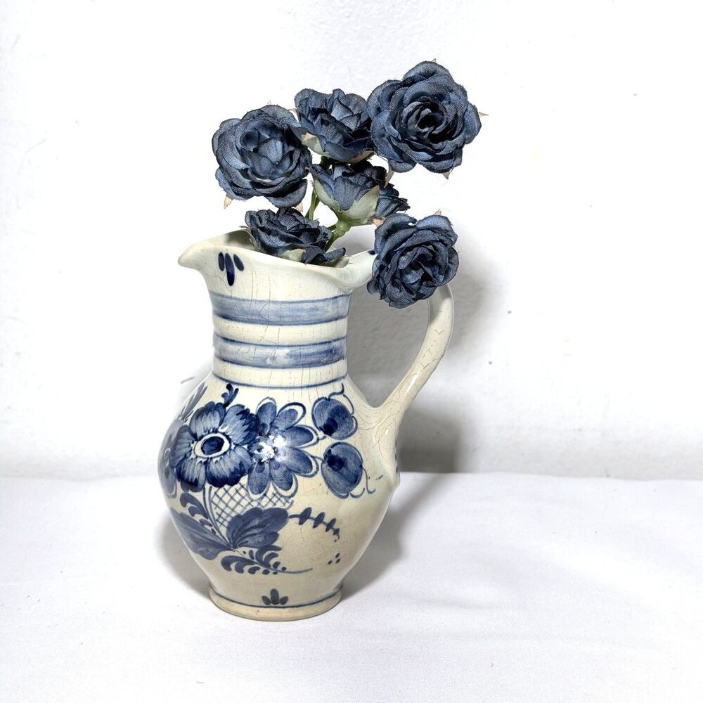 Vintage Royal Delft Blue Mini Pitcher Hand Painted Holland SIGNED 4.5” 4213 - Picture 6 of 7